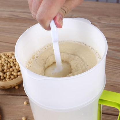 Soy Milk Filter Cup and Juice Mesh Strainer Set 1.5l with Fine Food Strainer Spoon and Cleaning Brush for Homemade Yogurt, Nut Milk, and Juice Filtering in Kitchen
