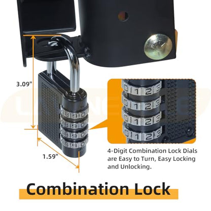 2 Pack S16100700 Small Black Two Way Lockable Gate Latch (3"x5") for Metal Gates with 1-1/4" to 1-1/2" Diameter Tubes Replaces S16100700 Farm Gate Latch, with 4-Digit Combination Lock - color: 2 Pack S16100700