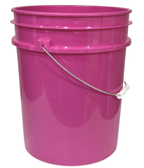 House Naturals 5 Gallon Pink Plastic Food Grade Made in USA Bucket with Air Tight Double Gasket Screw On Lid (3 Pack)