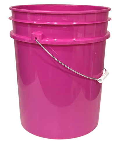 House Naturals 5 Gallon Pink Plastic Food Grade Made in USA Bucket with Air Tight Double Gasket Screw On Lid (3 Pack)