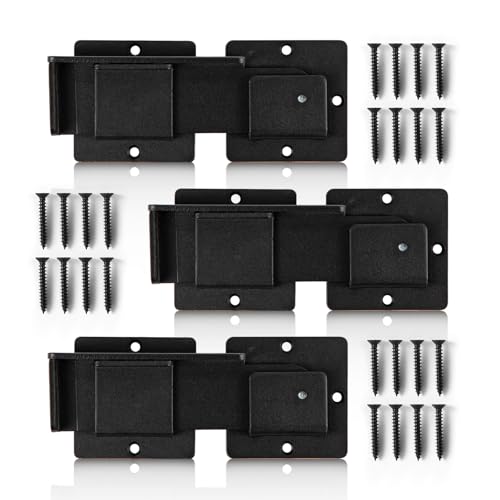 7.5" Flip Gate Latch Lock with Padlock Hole, 4mm Aluminum Anti-Rust Alloy Door Latch for Outdoor Wooden Fence,Sliding Swing Open Door,Wooden Fence,Barn Door, Shed,Yard,Screws(7.5in - 3 Pack) - size: 7.5in - 3 Pack