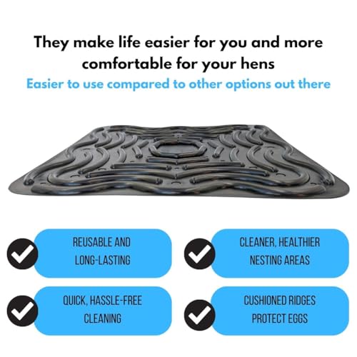 Reusable Silicone Chicken Nesting Box Pads 12x12 in – Washable Coop Liners, Cushioned Anti-Roll Egg Mats, Easy Clean, Cut-to-Fit, Long-Lasting 4-Pack - size: 4 Pack