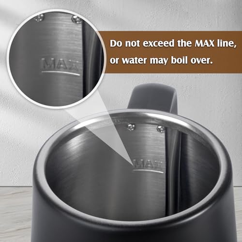 1L Electric Gooseneck Kettle, Tea Kettle for Boiling Water, Gooseneck Electric Kettle for Coffee & Tea, Fast Boiling for Pour Over, Auto Shut-Off, Boil-Dry Protection, 360° Rotational Base - color: 1.0L Black