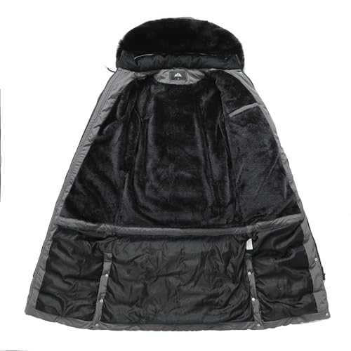 MOERDENG Women's Waterproof Long Winter Coat Thickened Down Alternative Jacket Warm Puffer Jacket Parka - color: Darkgrey, size: Small