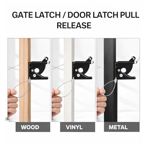 2 Pack Gate Latch Cable Pull, Heavy Duty Stainless Steel Gate Opener Cable, Rust-Proof Fence Latch Release Cord Replacement for Outdoor Wooden Fences, Yard & Garden Gates - size: 2 Pack