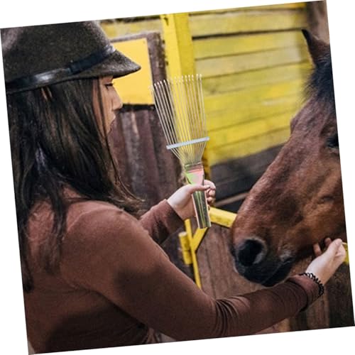 SUPVOX 2Pcs Horse Grooming Brush Durable Horse Shedding Tool for Pet Hair Removal Lightweight and Comfortable Grip for and Livestock Grooming