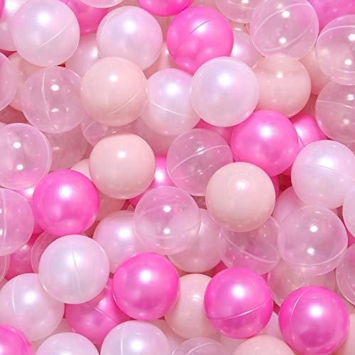 Colorful 100pcs Ball Pit Balls 2.2-inch Plastic Ocean Ball Crush Proof Stress Balls for Kids Pool Ball Playhouse Pit Accessories - color: 100balls-pearl purple