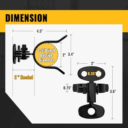 VIVIDA 1-5/8" Black Wall Mount Latch, Chain Link Flat Back Gate Latch for 1-5/8" Gate Frame, Mounts to Wooden Fence Post or Wall, Black Chain Link Fence Parts, 2 PCS - size: 1-5/8" (2 PCS)
