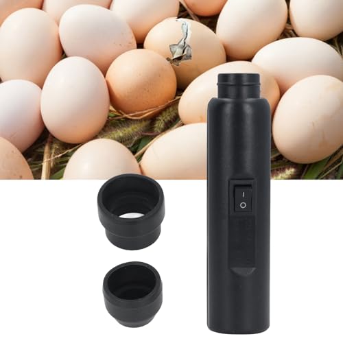 Egg Tester Light, USB Rechargeable LED Egg Candler Tester with 2 Soft Rubber Ends for Chicken Duck Quail Egg Development Monitoring Cool Light Candling Lamp