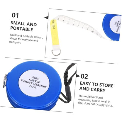 Animal Weight Tape Measure 2.5m Multipurpose Livestock Measuring Tape for Cattle Goat Pig Girth and Body Circumference Measurement Style