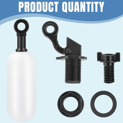 Blulu 3 Pack Float Valve, 1/2 Inch Automatic Pool Fill Float Ball Valve with Adjustable Arm for Ponds, Livestock Water Trough, Aquariums, Water Tank Level Control, Aquaculture(Black) - color: Black