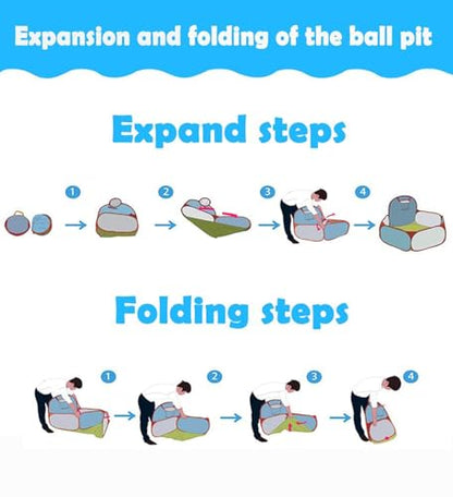 Kids Ball Pit, Pop Up 3+Children Play Tent, Toddler Ball Pool Baby Crawl Playpen with Basketball Hoop, Portable Toys for Girls Boys, 4 ft / 120 cm, Balls Not Included, Ocean - style: Ocean