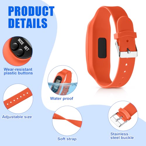Geyoga Pedometer for Walking Steps and Miles Pedometer Watch Silicone Steps Tracker Running Bracelet Ankle Step Counter for Calorie Burning and Step Counting - color: Rainbow Vibrant Multi
