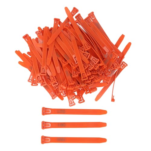 Chicken Leg Rings 1-100 Numbered Chicken Identification Leg Bands Tags Reusable for Ducks Chicks Chicken Pigeons Goose (Orange) - color: Orange