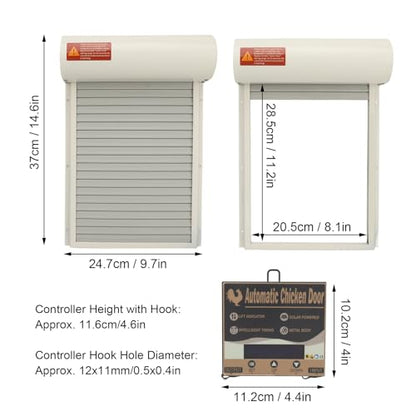 Chicken Coop Door Timing Mode Manual Mode Rugged LED Display Controller Auto Chicken House Door for Ducks Geese (US Plug) - color: White
