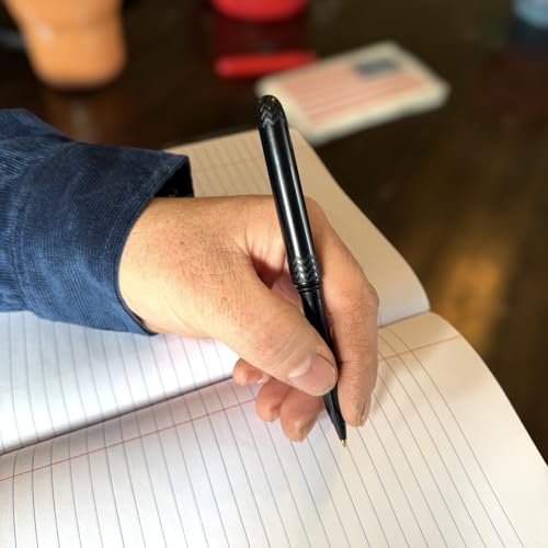 The USA Made Pocket Pen – 8 Pack – compact, affordable, lightweight, EDC black ink ballpoint pen – waterproof and floats – carries small, writes big (Black) - color: Black