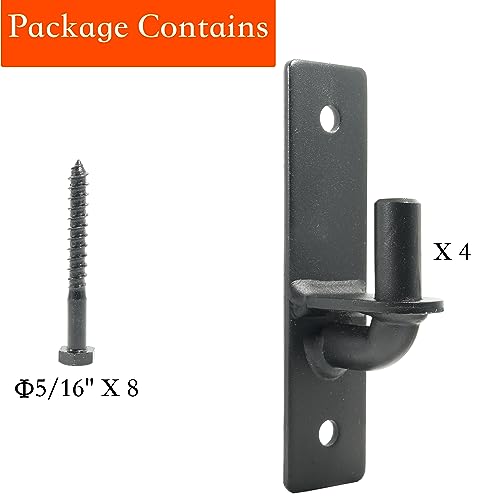 Wall Mount Gate Hinge, Sturdy Fence Gate Hinges Fence Post Chain Link Gate Hinge. 2 Pack Black Sturdy Wall Mount Gate Hinges with 5/8 Hinge Pin - color: Black（2）
