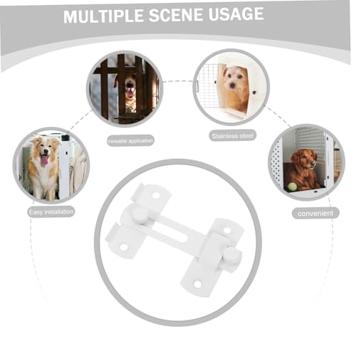 POPETPOP Heavy Duty Stainless Steel Latch Lock for Wooden Gates Secure Closure for Pet Cages Farm Enclosures and Barn Doors Matte