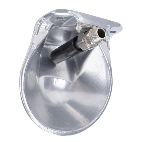 Pssopp Dog Water Bowl Dispenser, Stainless Steel Automatic Livestock Waterer with Float Valve for Cattle Sheep Goats and Pigs