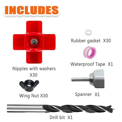 15 Pack Horizontal Chicken Waterer Nipples,Leakproof Chicken Nipple Water for Poultry Coop, Durable ABS Plastic & Stainless Steel, Water Saving Design,with Drill Bits