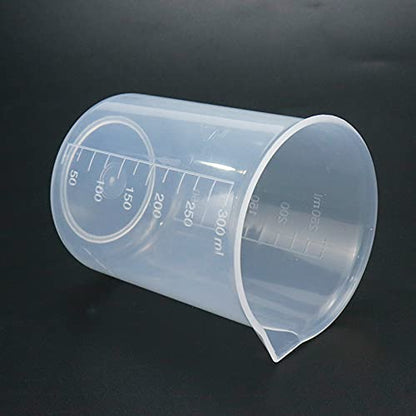 Antrader Kitchen PP Measuring Cup Scientific Plastic Graduated Beaker Transparent 250ml-300ml - size: 250ml-300ml
