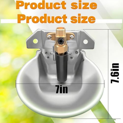 2PCS Automatic Animal Water Bowl, 304 Stainless Steel Livestock Waterer with Float Valve & Drainage Hole, 9Inch Drinker Trough for Horse, Cattle, Goat, Sheep, Pet Dog - Easy Clean(0.6L-2pcs) - size: 0.6L-2pcs
