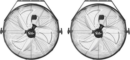 Simple Deluxe 20 Inch Industrial Wall Mount Fan, 4650 CFM 3 Speed Metal Fan for Warehouse, Greenhouse, Workshop, Patio, Factory and Basement, Black 2 Pack - size: 20 Inch-Pro, style: 2 Pack