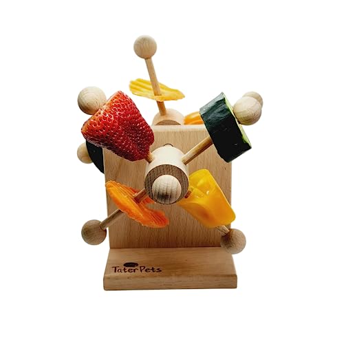 Enrichment Toy Turning Hanging for Guinea Pigs, Rabbits, Birds, Rats and Other Small Pets! Load with Veggies and Fruit (Two-Turntable Toy) - style: Two-Turntable Toy