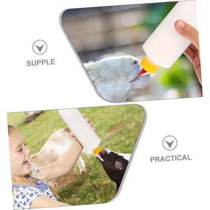 2sets Lamb Feeding Bottles Replaceable Milk Bottles for Small Animals Daily Use Feeding Container for Newborn Livestock Capacity with Multi Nipples for Farm Use