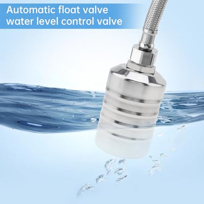 2pcs 1/2 inch Water Float Valve, 304 Stainless Steel Automatic Water Level Control Float Valve 1/2in to 3/4in Auto Shut Off for Fish Tank Swimming Pool Livestock Trough - style: Style 2