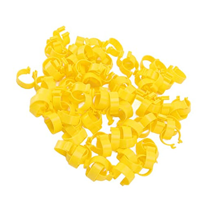 100 Pcs Chicken Ankle Rings, Chicken Leg Bands Yellow Chicken Leg Rings, 18mm Plastic Poultry Leg Bands Rings for Ducks Chicks Goose Turkey - size: 18mm