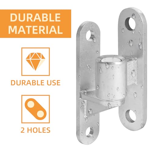 4 Set Heavy Duty Gate Hinges, Wall Mount Gate Hinges 5/8'' Pin Fence Post Hinge Set for Wooden or Concrete Fence Gate (Silver, Screws Included) - color: Silver-4 Pairs