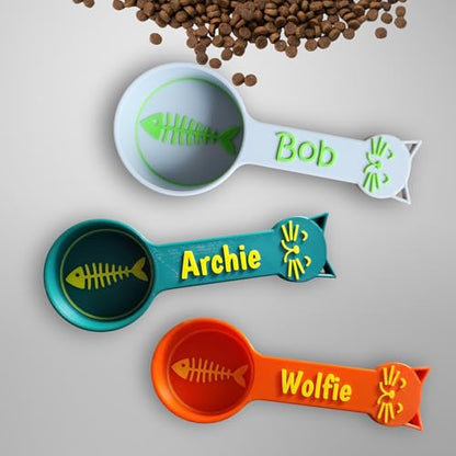 Personalized Cat Food Scoop, Cat Food Measuring Cup with Name, Kibble Scoop (24 oz - 3 cups) - size: 24 oz - 3 cups