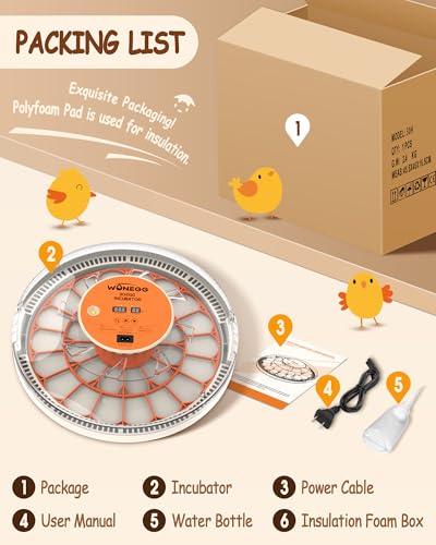 Incubators for Hatching Eggs with Automatic Egg Turning, Auto Temperature Control, Humidity Display, LED Egg Candler, 30 Eggs Incubator for Chicken, Quail, Parrot Eggs