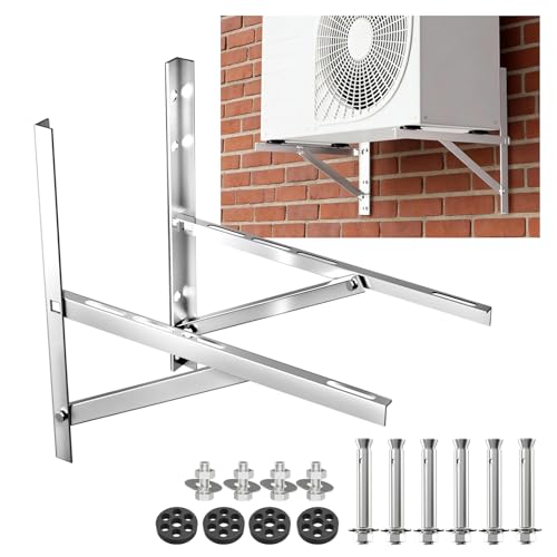 WISSCOOL Mini Split Wall Mounting Bracket for 9000-24000 BTU Air Conditioner, Foldable Heavy Duty AC Support Bracket for Wall Mount Condenser AC Heat Pump Systems, 201 Stainless Steel Max 500 Lb - color: 201, size: 9000-24000BTU