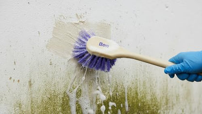Bon Acid Proof Gong Brush Extra Stiff Plastic Bristles with 20 in. Durable Plastic Handle Heavy Duty Scrub Brush for Concrete Masonry and Surface Prep with 4 1/2 in. Wide Head and 1 1/2 in. Trim - size: 4.5 inches (head), 20 inches (handle)