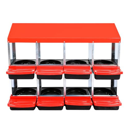 Chicken Nesting Box, 8 Hole 2 Layer Hen Nest Boxes, Roll Away Eggs Laying Boxes,Cleanable Pull Out Hen Roosting Boxes - size: 20.5"L x 31.1"W x 42.3"H