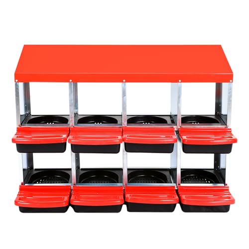 Chicken Nesting Box, 8 Hole 2 Layer Hen Nest Boxes, Roll Away Eggs Laying Boxes,Cleanable Pull Out Hen Roosting Boxes - size: 20.5"L x 31.1"W x 42.3"H