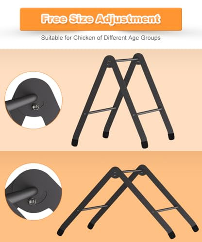 Koutemie Adjustable Chicken Perch for Coop, Heavy-Duty Metal Chick Roosting Bar for Brooder, Baby Chicks Stand Toy Training Perches for Large Bird Parrot Hens Macaw, Black