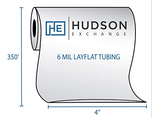 Hudson Exchange 4" x 350', 6 Mil, Poly Tubing Roll, Food Grade LDPE Resin, Custom Length Packaging