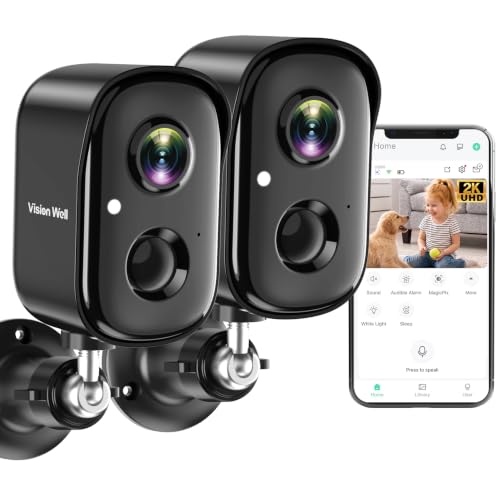 Security Cameras Wireless Outdoor, 2K Indoor Cameras for Home Security Battery Powered, AI Motion Detection, Color Night Vision, 2-Way Talk, Spotlight Siren Alarm, Cloud & SD Storage-Jet Black 2 Pack - color: Jet Black -2 Pack Camera