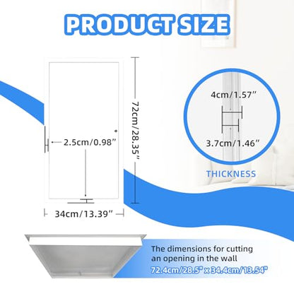 14" x 29" Metal Access Panel, 1MM Thickened Access Panel for Drywall, Aluminum Access Panel for Walls and Ceilings, Rust-Resistant and Easy-to-Install Drywall Access Panel - size: 14in*29in