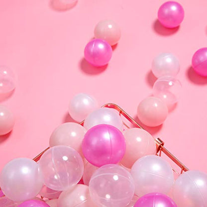 Colorful 100pcs Ball Pit Balls 2.2-inch Plastic Ocean Ball Crush Proof Stress Balls for Kids Pool Ball Playhouse Pit Accessories - color: 100balls-pearl purple