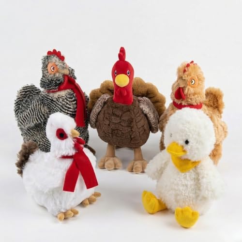 Fuzzl Plush Super Soft Cheeky Chicken - Golden Brown Dog Toy & Comforter – Cuddly Plush with Squeaker, Gentle Dog Toy for Puppies & Small to Medium Dogs - style: Golden Hen