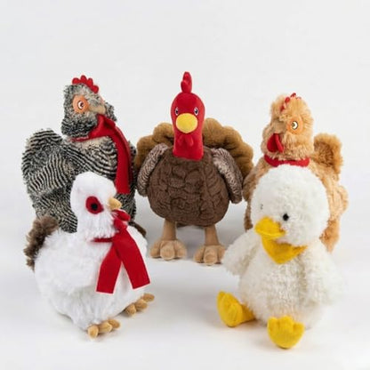 Fuzzl Plush Super Soft Cheeky Chicken - Golden Brown Dog Toy & Comforter – Cuddly Plush with Squeaker, Gentle Dog Toy for Puppies & Small to Medium Dogs - style: Golden Hen