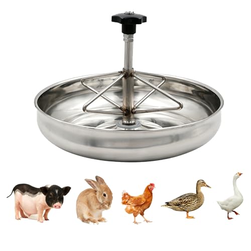 Small Feed Trough for Duck/Chicken/Rabbit/Piglet/Goose, Round Water Trough with Separated Fence, Anti-Waste Homestead Pig Feeder(25 cm/9.8") - size: 25 cm/9.8"