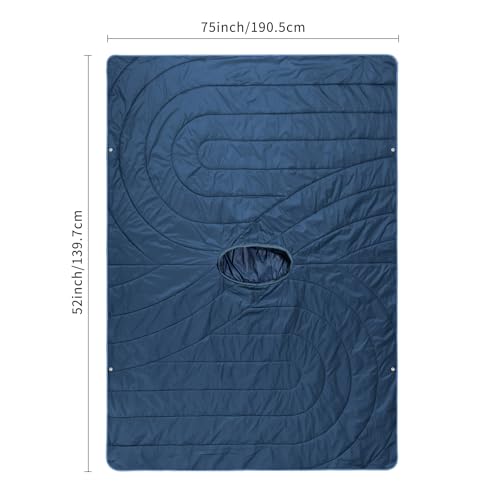 Camping Blanket,Hoodie Blankets Poncho Outdoor Waterproof Windproof Warm Durable & Portable for Stadium, Concerts, Car,Travel, Beach, Picnic, Grass,75 * 55 inch - color: Green Mount