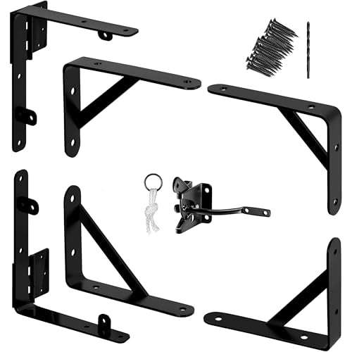 Anti Sag Gate Kit and Gate Latch - Gate Corner Bracket with Gate Hinges Heavy Duty for Wooden Fences-No Sag Gate Corner Brace Bracket for Doors, Driveway, Corral Gates, Wood Windows (Steel) - style: Anti Sag Gate Kit and Gate Latch