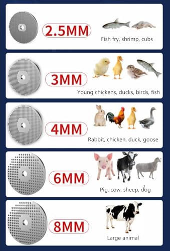 Animal Feed Pellet Mill Machine - 220V Fodder Grinder & Pelletizer for Chickens, Cows & Livestock - 4 Roller Pellet Press for Farm Use - color: 3mm