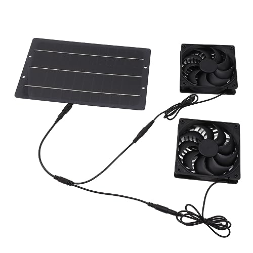 10W Solar Powered Dual Exhaust Fan Kit for Chicken Coops, Greenhouses, and Sheds - Weatherproof & Wall Mounted